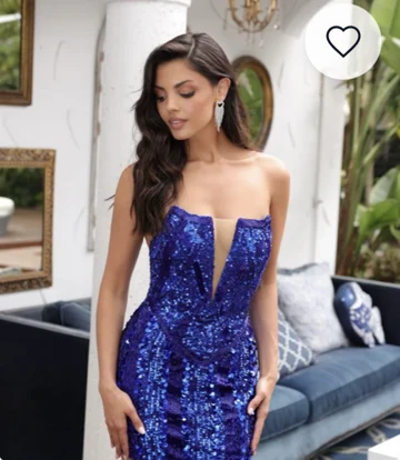 Aleta 1312 Sequin Short Cocktail Dress